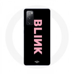 Coque pour Samsung Galaxy S20 FE Blink Fandom Blackpink Logo Rose Fond Noir