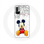 &Uuml;mbris Xiaomi Redmi Note 10 5G Mickey Mouse Flowers Hearts jaoks
