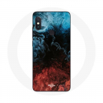 &Uuml;mbris Xiaomi Redmi Note 5 AI kahekaamera jaoks abstraktse tekstuuriga taust punane must sinine