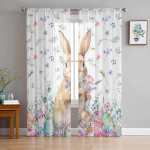 Lihav&otilde;ttemunad J&auml;neselilled T&uuml;llkardinad elutuppa L&auml;bipaistev kardin Magamistoa Rulood Voile Kardinad 135W x 114H(cm)