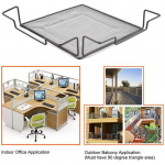 Raudne ruudukujuline kolmnurk kontorikabiini nurgariiul Hoiuriiuli Mitmesuguste asjade organiseerija
