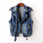 Denimvestid Naiste Trendikas Korea stiilis t&otilde;mblukud Vintage Sobivad igap&auml;evased t&auml;navar&otilde;ivad kolledži mood Uus disain &scaron;ikk XXL