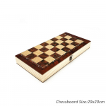 3 in 1 puidust male Backgammon kabe reisim&auml;ngud malekomplekt laua siseruumides rahvusvaheline male 29cm by 29cm pruun