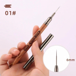 1 tk &uuml;mmargune puidust k&auml;epidemega k&uuml;&uuml;nekunsti vooder DIY maalipintsel Joonistusjooned Triibuline Lillemaalipliiats UV-geelpintsel 6mm