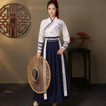 Hiina Hanfu kleit Naiste riided Vintage etnilises stiilis mood riided Elegantsed t&auml;navar&otilde;ivad vabaaja Hiina traditsiooniline kleit XL sinine
