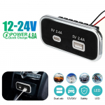 3 pordiga 35,5 W PD Type-C 2,1 A 1A USB autolaadija pesa 12/24 V mootorrataste autode veoautode ATV paadi RV bussi toiteadapteri v&auml;ljund