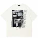 2024 Streetwear Abstract Graphic Unisex T-s&auml;rk Puuvillane T-s&auml;rk Unisex Tops T-s&auml;rk Suvine l&uuml;hikeste varrukatega T-s&auml;rk S valge