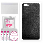 apgo Protective Skin Sticker for the back compatible with Doogee X20L, Wrap Film, Foil, Vinyl - Pattern Black Leather