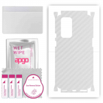apgo Protective Skin Sticker for the back+sides compatible with OnePlus 9 Pro, Full Wrap Film, Foil, Vinyl - Pattern Transparent Carbon