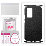 apgo Protective Skin Sticker for the back+sides compatible with Xiaomi 12 Pro, Full Wrap Film, Foil, Vinyl - Pattern Black Honeycomb
