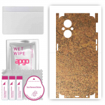 apgo Protective Skin Sticker for the back+sides compatible with Oppo F21 Pro 5G, Full Wrap Film, Foil, Vinyl - Pattern Rusty Copper