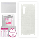apgo Protective Skin Sticker for the back+sides compatible with OnePlus Nord, Full Wrap Film, Foil, Vinyl - Pattern White Fabric