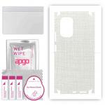 apgo Protective Skin Sticker for the back+sides compatible with Xiaomi Mi 11X Pro, Full Wrap Film, Foil, Vinyl - Pattern White Fabric
