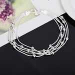925 Sterling h&otilde;bedane mitme ussiga kett helmekett k&auml;ev&otilde;ru Moe v&otilde;lu ehted 20cm