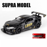 1/22 Scale Toyota Supra Sports Alloy Diecast mudelauto, tagasit&otilde;mmatav m&auml;ngus&otilde;iduk koos heli ja valgusega lastele t&auml;iskasvanutele m&otilde;eldud kingituste kollektsioon 1/22-Size:21.7*9*5.5cm must