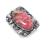 Natural Rhodochrosite Gemstone 925 Sterling Silver Jewelry Ring Size 7 s0c04