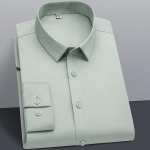 Stretch soliidsed kleit-s&auml;rgid meestele &Auml;riline pikkade varrukatega pehme mugav meeste pidulik s&auml;rk ilma esitaskuta S~6XL pluss suurus 4XL