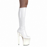 Naiste platvormid saapad 20cm &otilde;hukese kontsaga k&otilde;rge kontsaga saapad Must lakknahast k&otilde;rge kontsaga saapad YKC 39