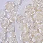 50 tk Imitation Pearl White Rose Camellia K&auml;sitsi valmistatud DIY tarvikud 50pcs