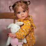 24'' 60 cm Reborn Baby Doll Maggi Pehmest riidest keha Vasts&uuml;ndinu nukk 3D-v&auml;rvitud nahaga V&auml;ikelapse t&uuml;druk Beebi nukk Lapse magamaminekuaeg &Uuml;ksildane vanem mees m&auml;nguasi cloth body