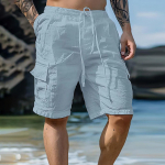 Meeste spordipuuvillane linane vabaaja l&uuml;hikesed p&uuml;ksid vabaaja pidžaama taskuga jooksmiseks l&uuml;hikesed p&uuml;ksid XXXL helesinine v&auml;rv