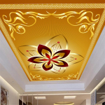 Luksuslik Lagi Seinamaal Kuldne Lillemuster Tapeet Loodusmaastik 3D Plakat Lagi Tapeet Magamistuba Elutuba Taustasein Seinamaal 200 cm(W) x 140 cm(H)