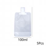 5 tk plastikust kaasaskantav klappkorgiga pakkimiskott, l&auml;bipaistev s&auml;ilituskott, vedel meik, reisimine 30/50/100 ml 30ML