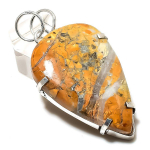 Malinga Jasper Gemstone Handmade 925 Sterling Silver Jewelry Pendant 2.32 m4z25