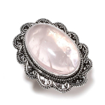 Rose Quartz Gemstone Handmade 925 Sterling Silver Gift Jewelry Ring Size 7 b6a03