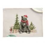 J&otilde;ulualuse matt Mugav, vastupidav ja stiilne l&auml;bipaistva tr&uuml;kiga linane lauamatt pidulikuks kodukaunistuseks I