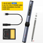 FNIRSI HS-01 nutikas elektriline jootekolb PD 65W, reguleeritav konstantse temperatuuriga kiire kuumusega kaasaskantav jootekolb jaama komplekt bule HS01-BC2 sinine