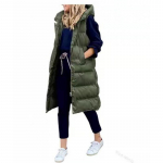S&uuml;gistalvine naiste varrukateta soe puuvillane kapuutsiga vestiga sulejope pikk mantel vest plusssuuruses XXXXL