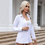 YYFS Naiste mood vabaaja kevads&uuml;gise &uuml;hev&auml;rvilise tr&uuml;kiga pikkade varrukatega polo-kaelusega pluusid ja s&auml;rgid L