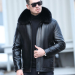 Talvine uus nahkjakk Meeste paksendatud vabaaja lambanahast karusnahast integreeritud fliisist jope Tide 6XL