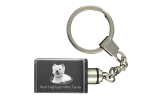 West Highland White Terrier, Westie, Westy - Crystal key ring with dog photo, illuminated key ring, unique gift by Art-Dog brand