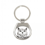 Selkirk Rex Cat Shorthaired - keychain with a cat, keychain with a print, personalized pendant from the Art-Dog brand