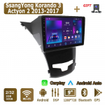 Android Carplay Auto Raadio SsangYong Korando 3 Actyon 2 2013-2017 jaoks Multimeediam&auml;ngija Peaseade Stereo GPS Navigatsioon BT WIFI 2+32GB 2+32GB