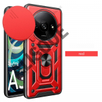 Armor Funda for Redmi A3 A3X 4G Case Slide Camera objektiivi r&otilde;nga aluse kaitse telefoni kate Xiaomi Redmi A3 2024 Capa jaoks for Redmi A3(A3X 4G) punane