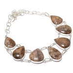 Natural Golden Rutile Gemstone 925 Sterling Silver Jewelry Necklace 18 v1l35