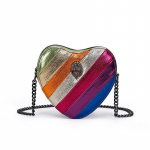 S&uuml;damikujuline kott Naiste crossbody kott Br&auml;ndi Kotkapea Naiste kott Armastus Vikerkaarev&auml;rviline Spleissinguga Kett &Uuml;he &otilde;la crossbody kott V&auml;ike kott mitmev&auml;rviline