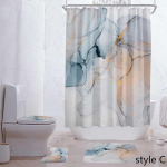 4 tk marmorist stiilis du&scaron;ikardinate komplekt koos libisemiskindlate vaipadega WC kaane kate ja vannimatid Vannitoa du&scaron;ikardinate komplekt style A