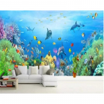 Tapeet 3D seinamaaling Underwater World Taust Sein Elutoa Magamistoa Lastetoa Tapeet 200 cm(W) x 140 cm(H)