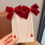 Elegantne Vintage Bow Pearl Tutikett Juuksen&otilde;elad Magus peapael Juukseklambrid Moodsad Juuste Aksessuaarid A4