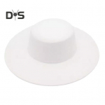 Retro naiste m&uuml;ts, laia &auml;&auml;rega Fedora m&uuml;ts, puhas v&auml;rvi Derby pulmade jazz-m&uuml;ts ballipeoks pendeldamine, tasapinnaline viltk&uuml;bar valge