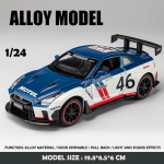 2024 Uus Simulatsioon 1/24 M&otilde;&otilde;tkava Nissan GTR Superauto Mudel Valatud Metallist Miniatuurne Voiture Kollektsioon M&auml;nguautod Poisi Kingitus Kodu Dekoor
