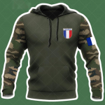 Prantsusmaa armee kamuflaaž meeste naiste kapuutsid Commando ARMY-VETERAN 3D Special Forces pikkade varrukatega taktikalised s&auml;rgid Meeste riided 5XL