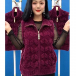 Paksendatud Faux Mink Vest Keskealiste naiste talveriided soe jope 4XL lilla