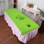 Paksendatud iluvoodilina Kosmeetikasalongi linad Massaažiteraapia Pehmed linad Spa SPA voodilaua katte linad avaga 80x180cm green