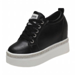 Mood Naine S&uuml;gis Mugavad Hingavad Naiste Valged Kingad 8CM Kiilkontsad K&otilde;rgust Suurendavad Platvorm Tossud Vabaaja Vulkaniseeritud Kingad 39