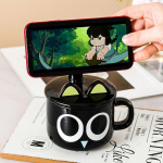 Kohvitass Joogin&otilde;ud Creative Cat keraamiline veetass Multifilmi animatsioon &Uuml;mbritsev &uuml;li&otilde;pilaselamu keraamiline kruus kaanega piimaga 401-500ml must